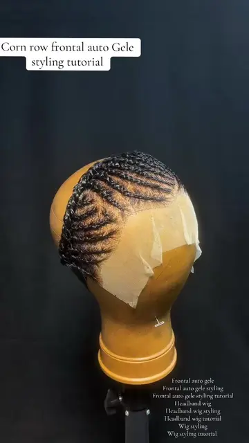 Corn row frontal auto Gele styling tutorial #autogele #autogelevendor #autogelei