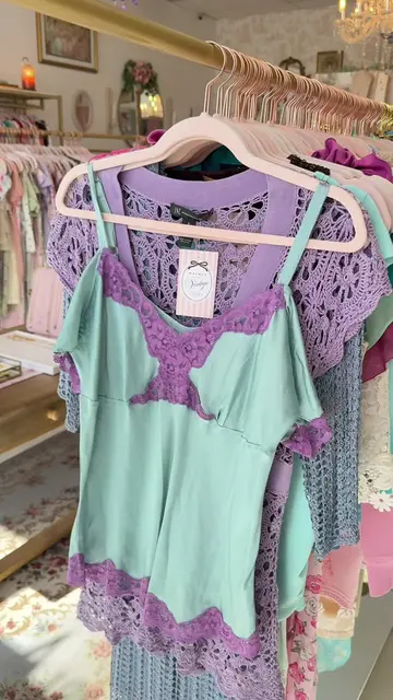 Cute tops in our vintage y2k shop located in Mesa, AZ 🌵🎀 The address is 1914 S