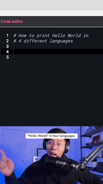 "Hello World" in four languages  #programming  #code  #java  #javascript  #pytho