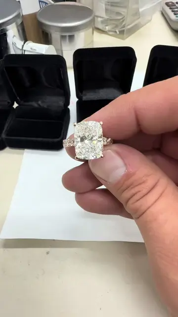 💎 3CT Elongated Cushion Diamond Ring 💎 Another stunning piece made in-house at