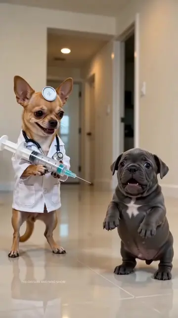 Chihuahua gets instant payback from Dad Bully every time he tries to bully the p