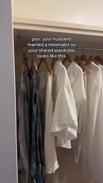 her side 🤍🤎 his side 🩶🖤 🤭  #capsulewardrobe #minimalistlifestyle #undercons