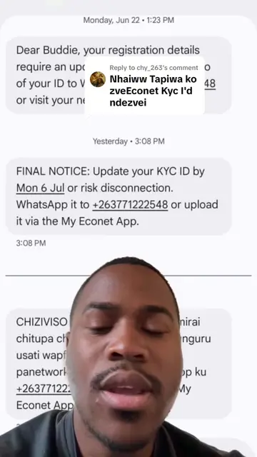 Replying to @chy_263 . 🚨 If you’ve been receiving this Econet KYC update messag