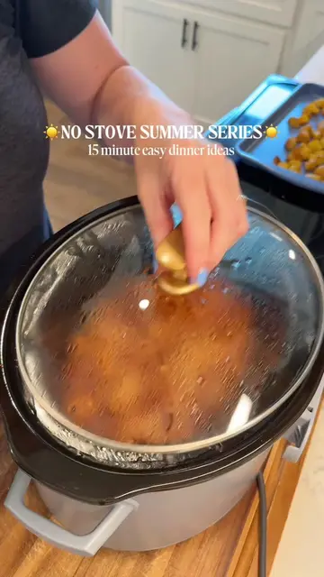 The easiest 5 minute prep slow cooker dinner idea! ✨ INGREDIENTS 🛒 18 oz sweet 