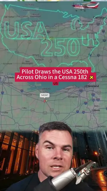 Six Hours, One Sky: Pilot Draws the USA 250th Across Ohio in a Cessna 182 🛩️🇺�