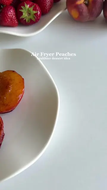 Air Fryer Peaches🍑😍 These are a quick & easy dessert idea for summer☀️ • More 