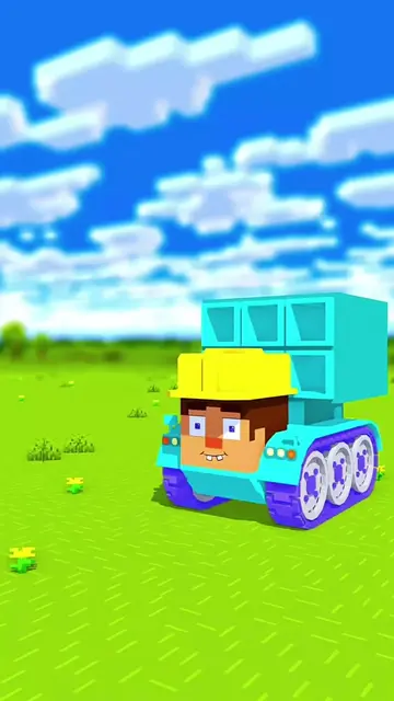 Steve-Rocket-Launcher builds Houses - Minecraft Animation  #physics #blender #si