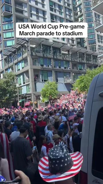 USA World Cup Pre-game March parade to stadium #usa #worldcup #Soccer #fifa
