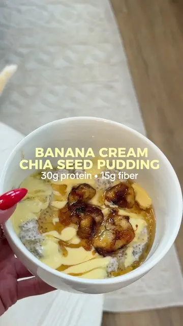 🍌 Banana Cream Protein Chia Pudding Makes 3 Servings Chia Pudding * 1 ripe bana
