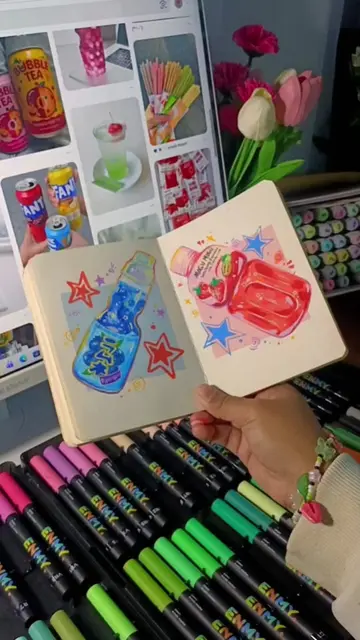 strawberry mogu-mogu🍓✨ #drawing #acrylicmarker #foodillustration #enmy #enmybla