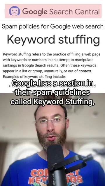 Google has a section in their spam guidelines called Keyword Stuffing: “Keyword 