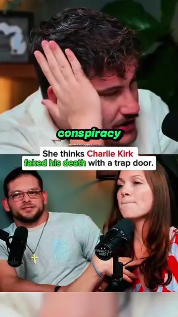 She thinks Charlie Kirk faked his death with a trap door.@Caleb Hammer  #Financi