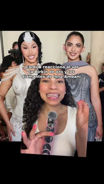 ‼️Cardi B reacciona al ver la Birkin de oro y los diamantes de Isha Ambani‼️ #ca