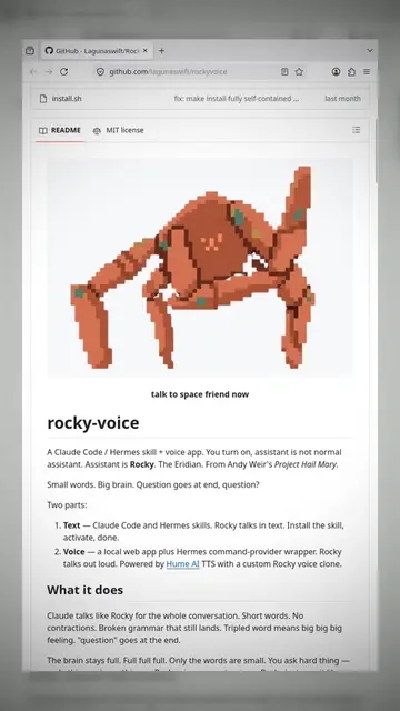 RockyVoice Transform your everyday AI assistant into Rocky, the beloved Eridian 