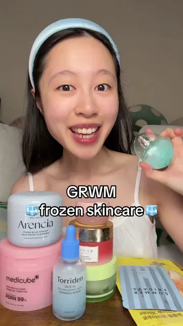 do frozen skincare w me! #skincare #frozenskincare #cold #skincareroutine #skinc