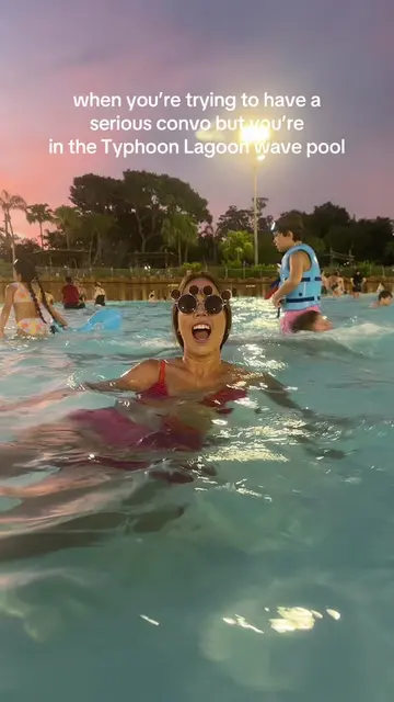 I braved the wave pool for this😂😂😂 we’re having the best night at #H2Oglow af