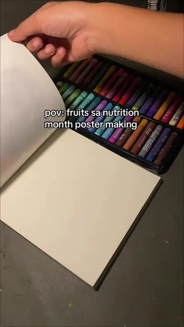 what fruits do u usually draw on your Nutrition Month poster making?  #art #oilp