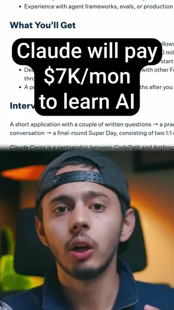 Getting paid to learn AI? 🤯 Claude Corps Fellowship explained in under 60 secon