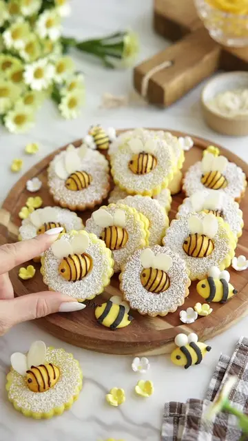 Bee cookies 🐝 Because I bee-lieve the sweetest treats are homemade 🍯. Ingredie