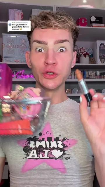 Replying to @Jordan using my craziest makeup packaging!! #makeup #makeupchalleng