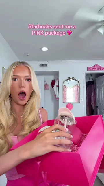 Starbucks sent me a pink package with the brand new PINK BEARISTA glass pink dri