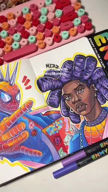 Spider Punk with @enmy__official acrylic markers🌟🕷️ #enmy #spiderpunk #spiderv