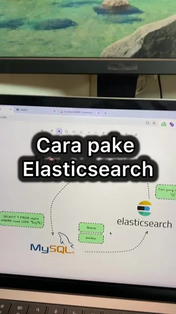 MySQL tetap jadi database utama. Elasticsearch dipakai biar fitur search lebih c