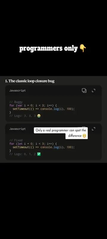 Only a real programmer can spot the difference 😁 #code  #javascript  #programmi