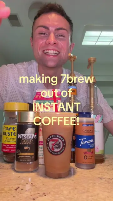 let’s making my go to 7 brew order at home out of INSTANT COFFEE! #7brew #7brewc