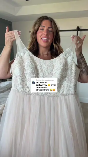 Replying to @Roo xox TRYING ON MY ORIGINAL WEDDING DRESS 8 YEARS LATER!! #weddin