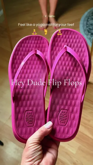 Literally a yoga mat for your feet! Hey Dude Maui Breeze Flip Flops that you can