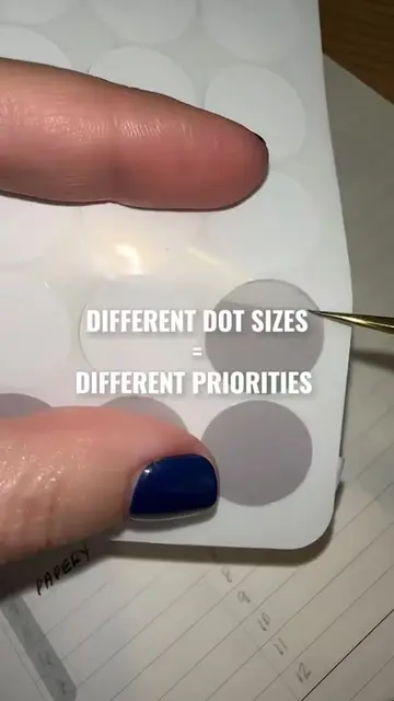 I use different dot sizes depending on how much time or focus a task needs. • Sm
