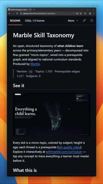 Marble Skill Taxonomy maps what a child learns across primary school as a connec