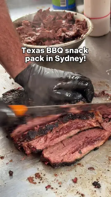 Texas BBQ brisket snack pack in Sydney!  We stumbled upon this place in the back