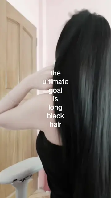 my 1A hair💗🌸 #jetblack #longhair #tsubaki #wonyoungism #healthyhair 