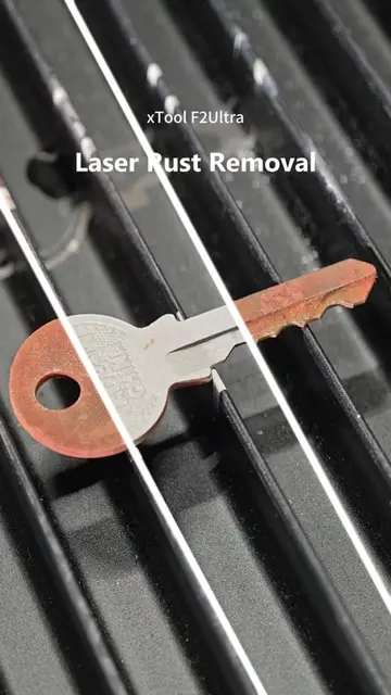 Watching laser rust removal is oddly satisfying 🤤⚡ The xTool F2 Ultra blasts ru