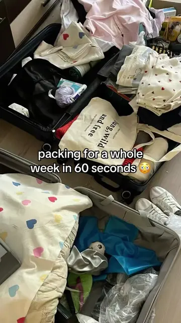 This FAST?😳 #traveltips #travelhacks #travelapp #packing #overpacking 