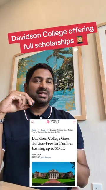 Davidson College offering full scholarships #davidsoncollege #hiddengems #ncreal