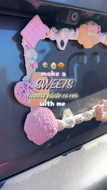 🧁 sweets license plate cover!! ^_^  🧁 expanding my decoden range! license plat