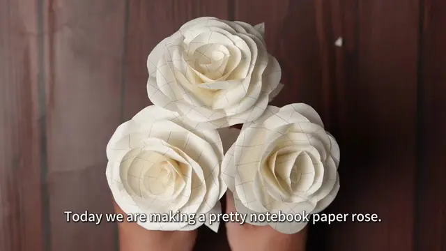 Turn Notebook Paper into Beautiful Roses with Leaves 🌹  #paperrose #paperflower