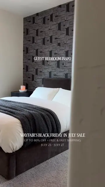 Still not over how this peel & stick wallpaper and brown bed from @Wayfair trans