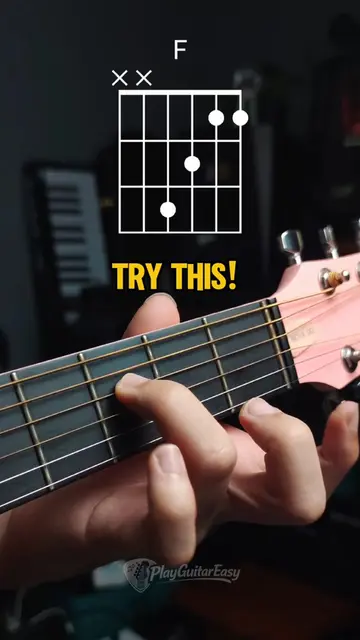 How to play F major for beginners 😃 Practice this🎸✅ #guitarbeginner #easyguita