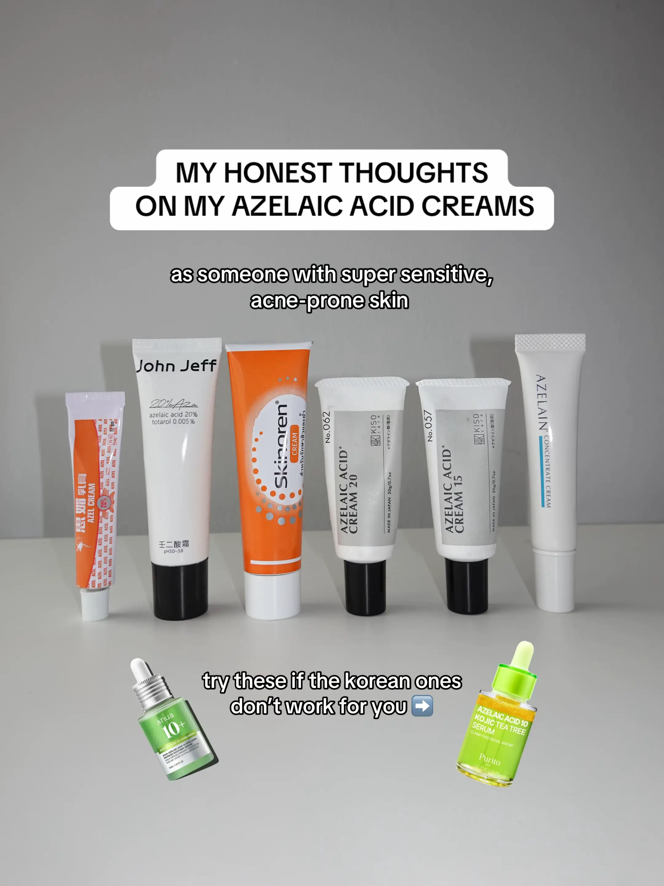 my personal opinion on azelaic acid creams! All of these are POTENT #azelaicacid