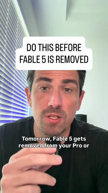 Do this immediately today before Fable 5 is removed from your Claude Pro and Max