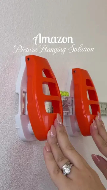 🔗In Bio! Picture Hanging Solution 🙌🌅🧡 #amazonhome #homehacks #picturehanging