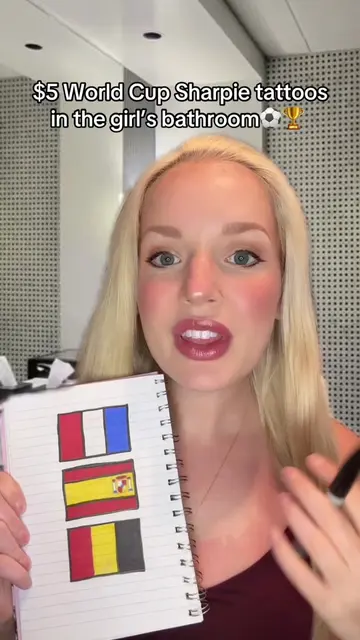 $5 World Cup Sharpie tattoos in the girl’s bathroom!🚽⚽️🏆#asmr #worldcup #fifaw