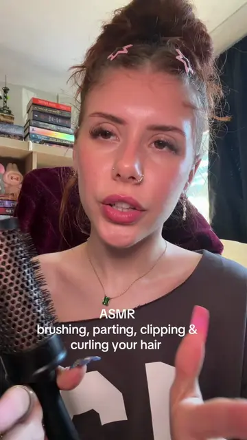 ASMR brushing, parting , clipping and curling your hair! feels like ages since i