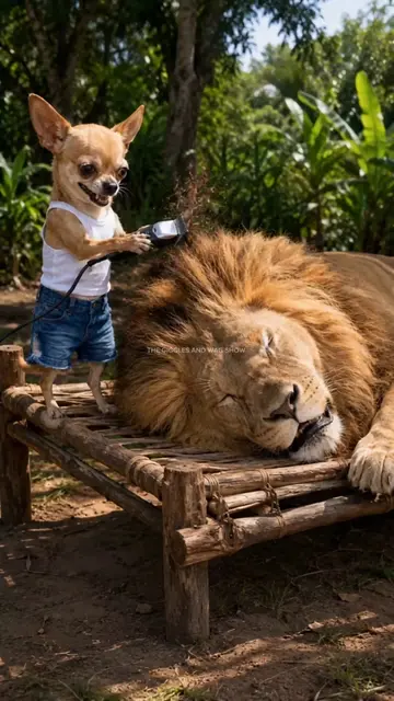 When Chihuahua and Bully try to prank the King of the Jungle 🦁🐕‍🦺😂 Chihuahua
