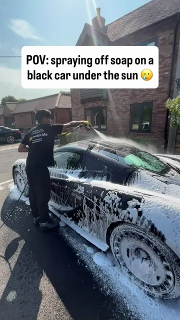 Black paint shows no mercy. One rinse in the sun, one lazy dry - and boom, water