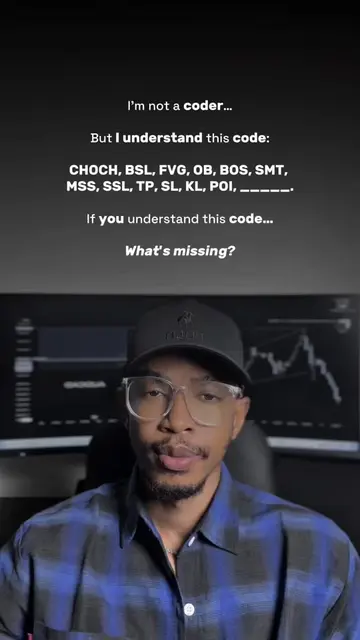 I'm not a coder… But I understand this code: CHOCH, BSL, FVG, OB, BOS, SMT, MSS,
